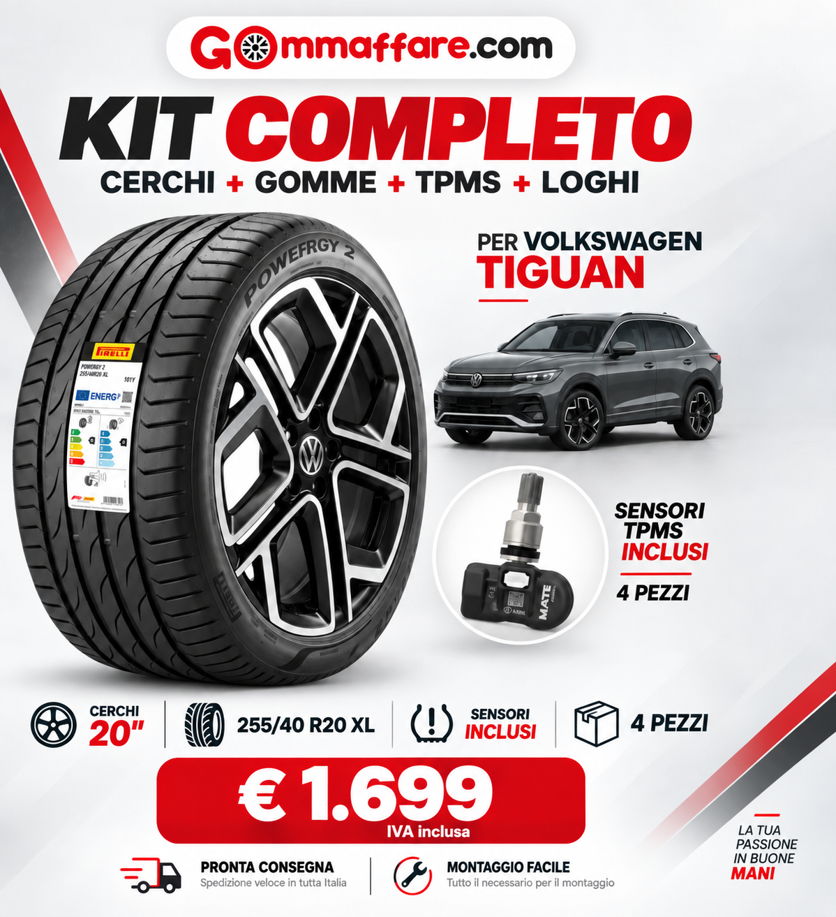 Gommaffare KIT COMPLETO VOLKSWAGEN TIGUAN YORK
